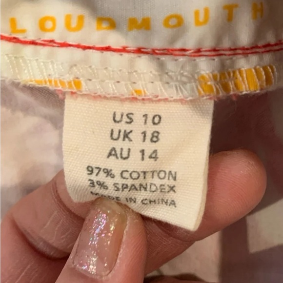 LOUDMOUTH Golf Christmas Capri Pants and Matching hat Size 10 - Picture 8 of 9